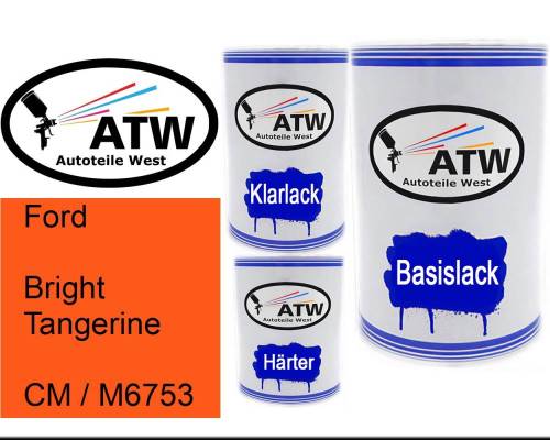 Ford, Bright Tangerine, CM / M6753: 500ml Lackdose + 500ml Klarlack + 250ml Härter - Set, von ATW Autoteile West.